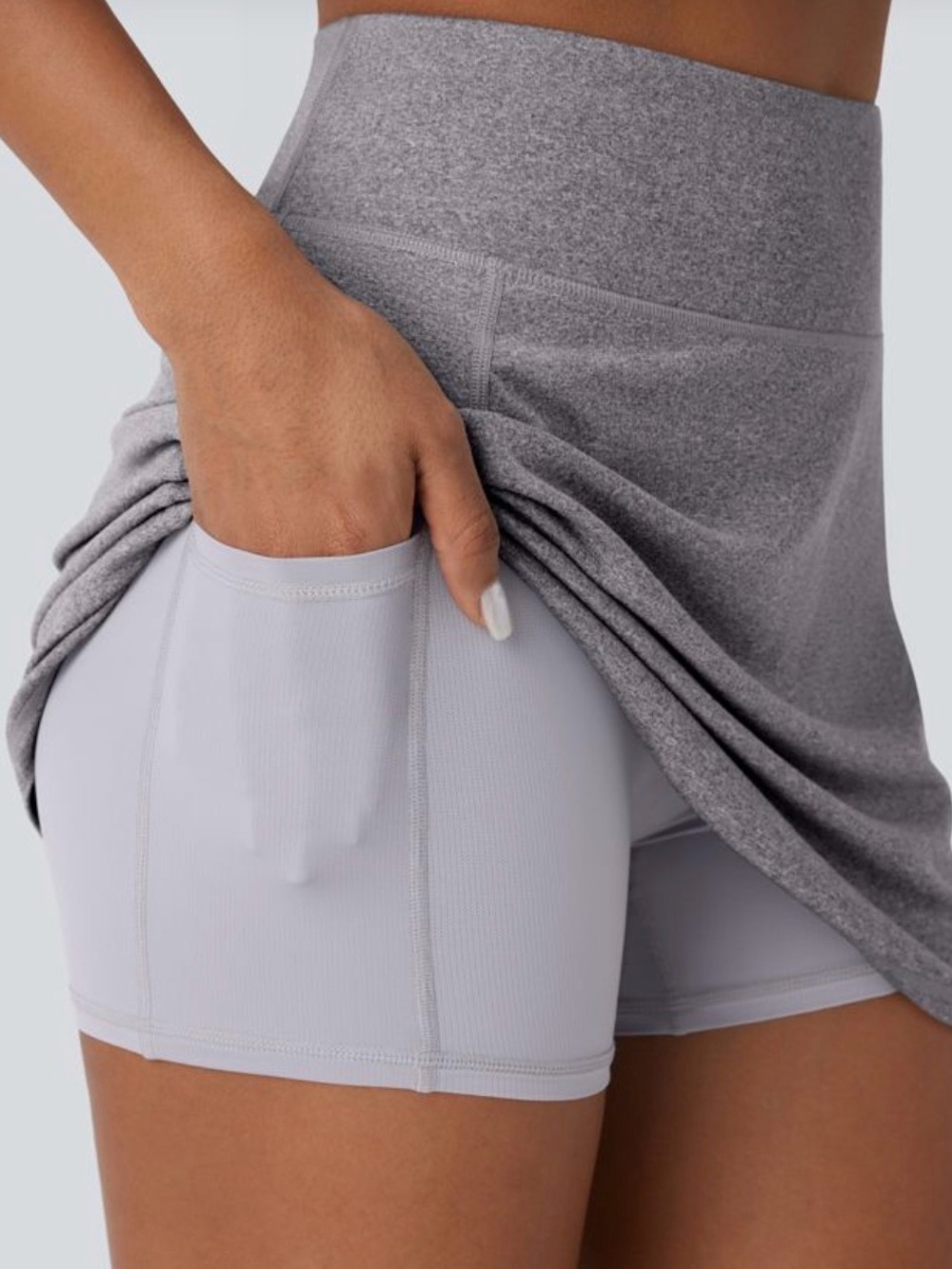 HALARA Heather Gray Skater Active Skirt